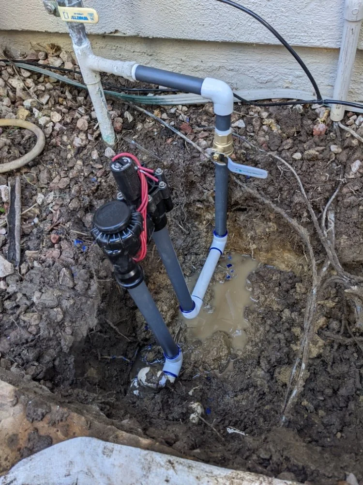 Irrigation repair in a planting bed